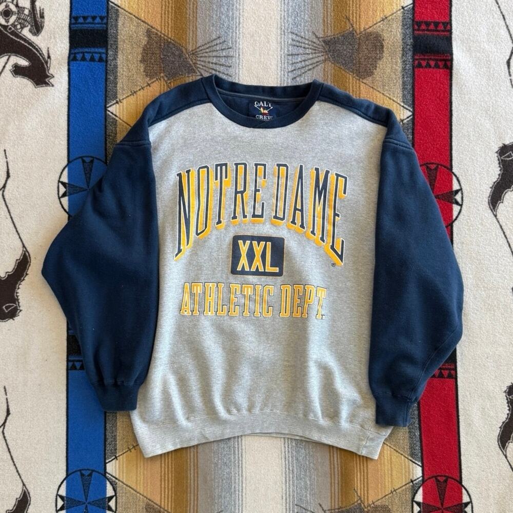 Vintage 90s Notre Dame Athletic Department Sweatshirt Size Large Fighting Irish